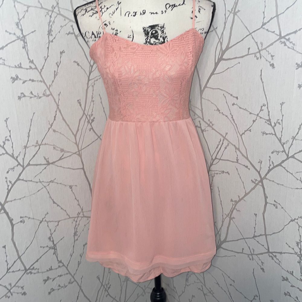 Princess Vera Wang Lace Chiffon‎ Dress Kids Large Pink Excellent Cutout Back